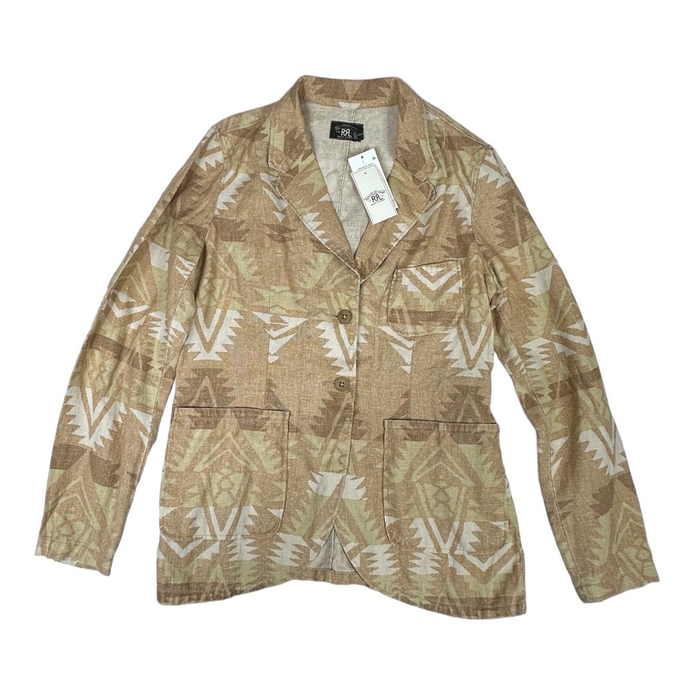 Ralph Lauren RRL Womens Pure Linen Native Print Unstructured Womens Jacket 3 NWT